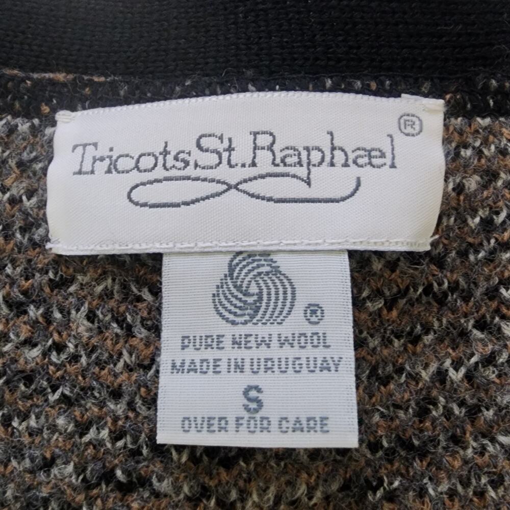 Tricots St Raphael Cardigan plaid Womens S 100% Wool Grandpacore grandmacore - Picture 3 of 5